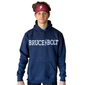 BRUCE BOLT Hoodie - Navy/White